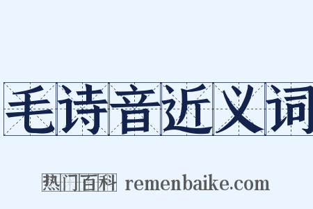 毛诗音近义词是什么意思的图片